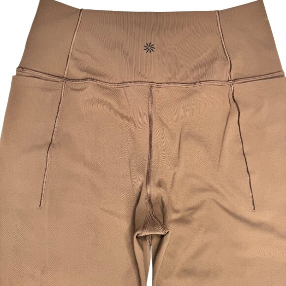 Athleta 533441 Transcend Stash Crop Straight Leg Pant L Tan Nylon Spandex Blend - Picture 9 of 16